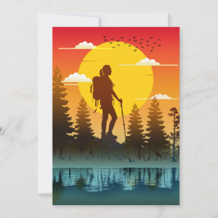 Invitación Mujeres de la naturaleza caminando al atardecer