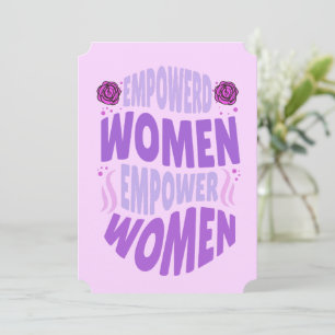 Invitación Mujeres empoderadas citan texto púrpura moderno