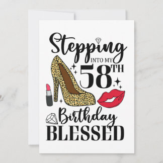 Invitación Mujeres Entrando En Mi Cumpleaños 58 Bendito, Muje