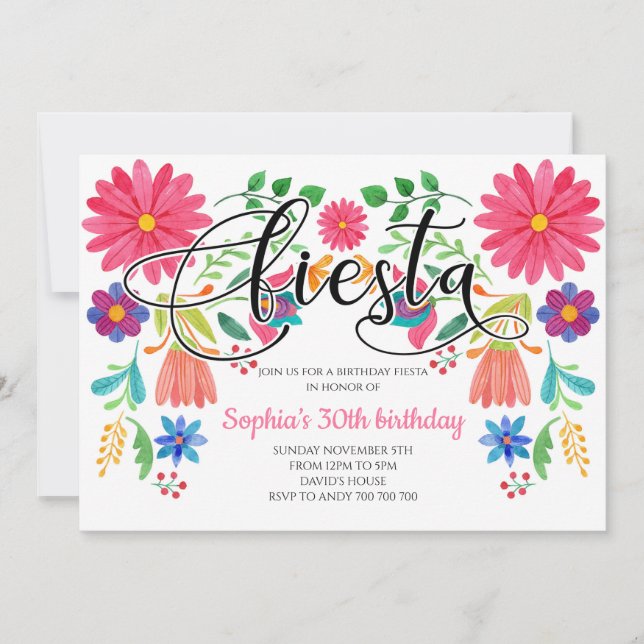 Invitación Mujeres Fiesta Fiesta Sorpresa Adulto Cumpleaños (Anverso)