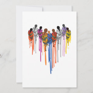 Invitación Mujeres Forma de Corazón Acuarela Nativo Americano