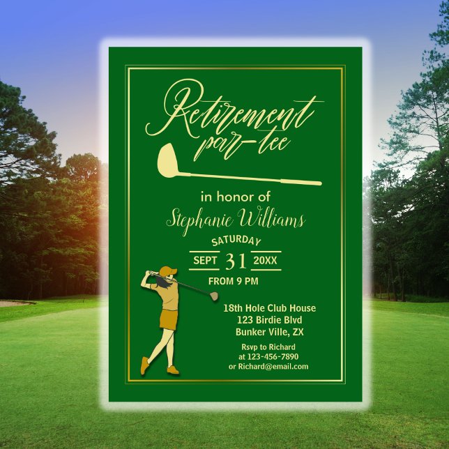 Invitación Mujeres Jubilación Fiesta de Golf Clásico Dorado V (Subido por el creador)
