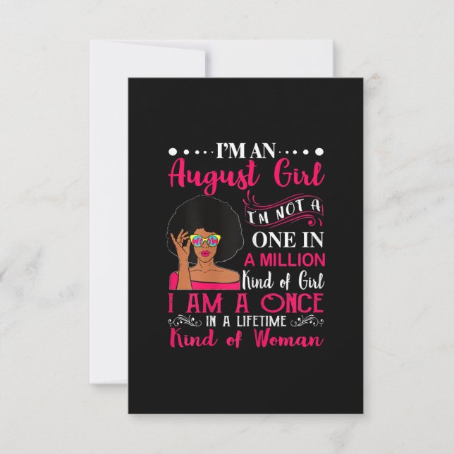 Invitación Mujeres Negras Agosto Regalos De Cumpleaños Soy Un (Anverso)