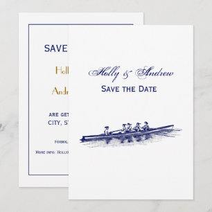 Invitación Mujeres Remo Rowers Equipo Deportes Náuticos Azul