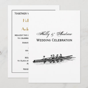 Invitación Mujeres Remo Rowers Equipo Deportes Negras