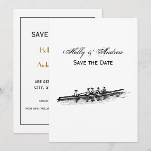 Invitación Mujeres Remo Rowers Equipo Deportes Negras