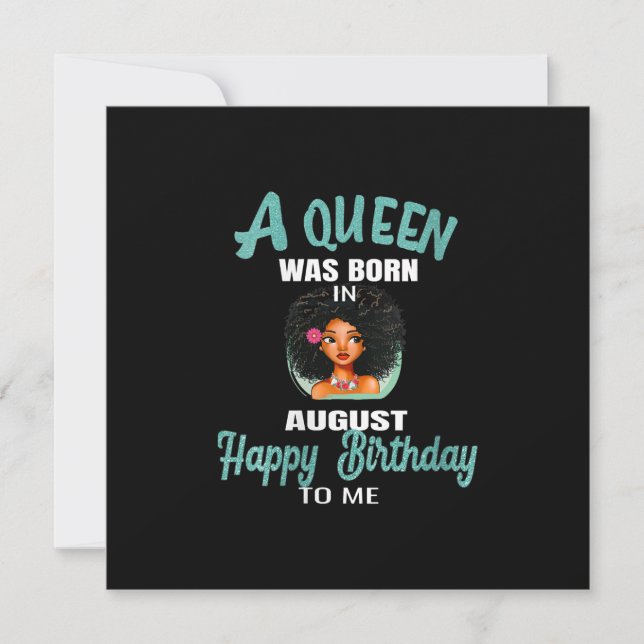 Invitación Mujeres Una Reina Nació En Agosto Regalo De Cumple (Anverso)