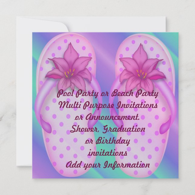 Invitación multi del propósito de la playa de la (Anverso)