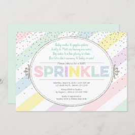 invitación multicolor a gotas de bebé neutra por g
