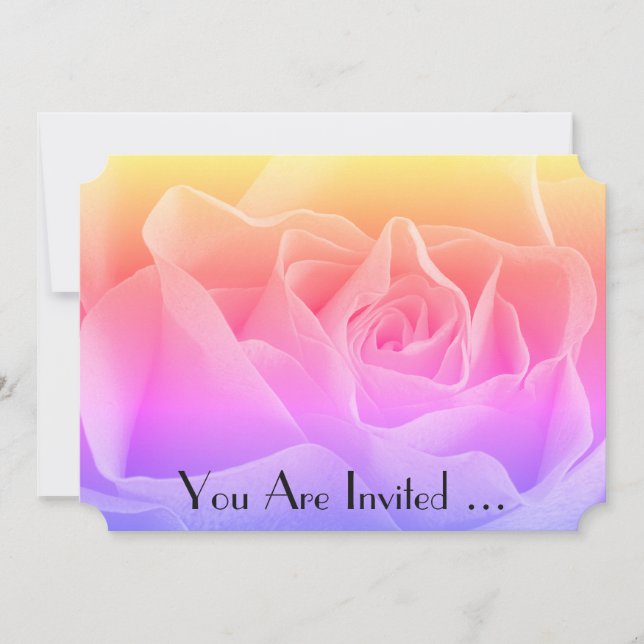Invitación multicolor a Rosa floral (Anverso)
