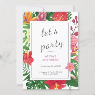 Invitación Multicolor floral exótica Renacimiento fiesta