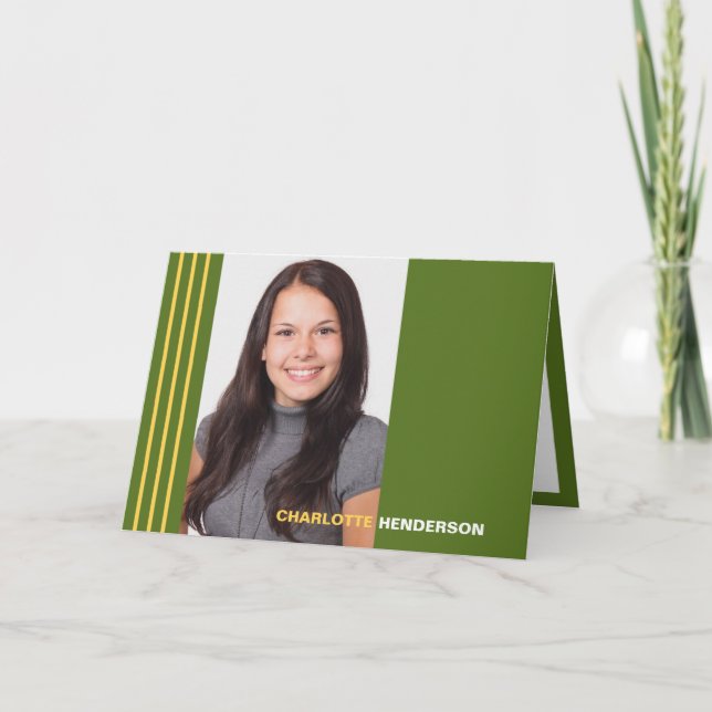 Invitación multifoto de Stripes Green (Anverso)