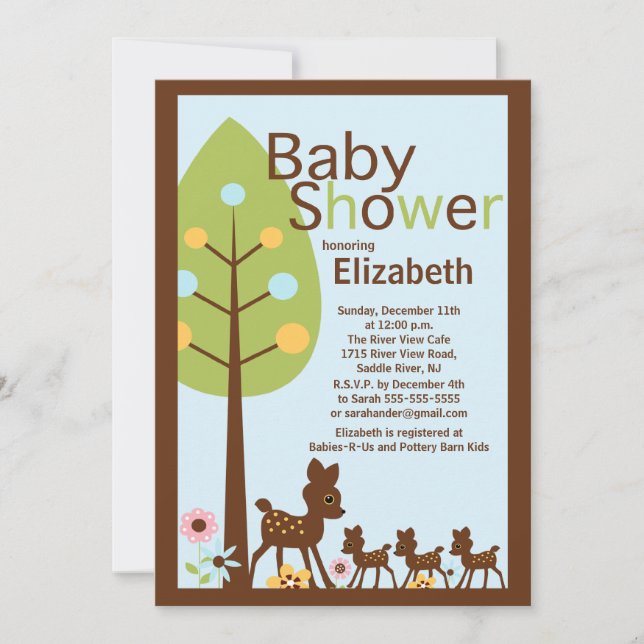Invitación múltiple de Baby Shower de los tríos de (Anverso)