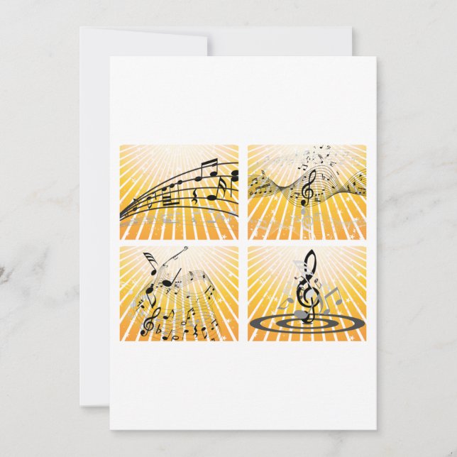 Invitación Múltiples notas musicales (Anverso)