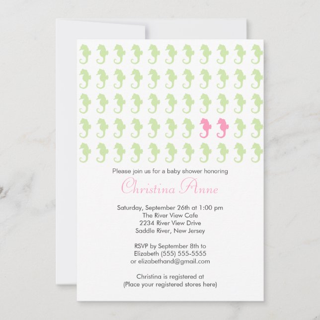 Invitación Múltiplo lindo Baby Shower del chica del gemelo (Anverso)