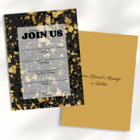 Invitación multipropósito de relleno en negro y do
