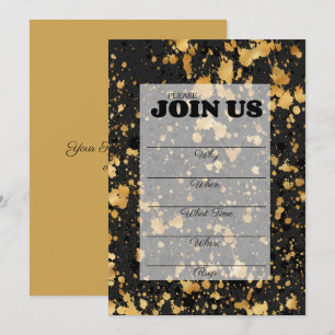 Invitación multipropósito de relleno en negro y do