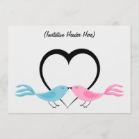 Invitación multipropósito Dos pajaritos de amor