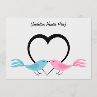 Invitación multipropósito Dos pajaritos de amor