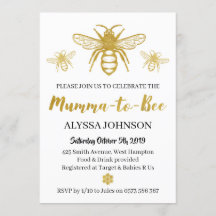 Mumma de oro moderno para ser invitada a Baby Show