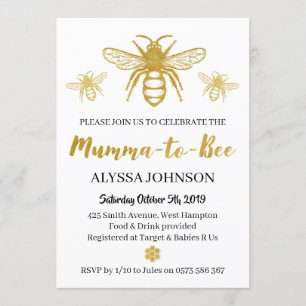 Invitación Mumma de oro moderno para ser invitada a Baby Show