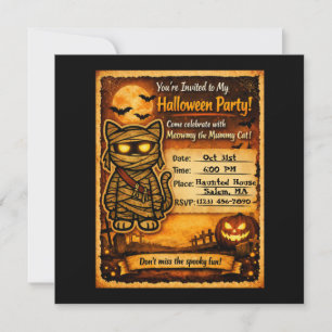 Invitación Mummy Linda Gato Espeluznante Cute