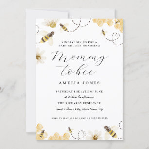 Invitación Mummy To Bee Baby Shower Amarillo
