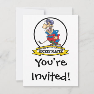INVITACIÓN MUNDIAL MAYOR JUGADOR DE HOCKEY HOMBRES PERSONALIZ