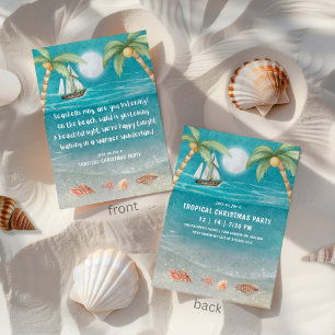 Invitación Mundo Maravilloso Tropical Fiesta de Navidad en la