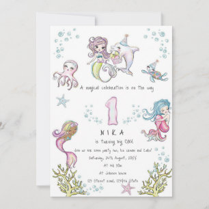 Invitación Mundo marino mágico