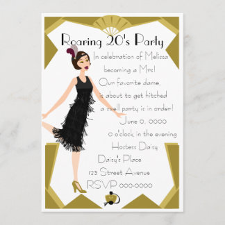 Invitación Muñeca Art Deco
