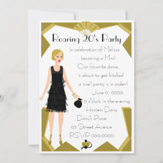Invitación Muñeca Art Deco