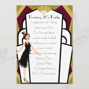 Invitación Muñeca Art Deco