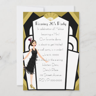 Invitación Muñeca Art Deco