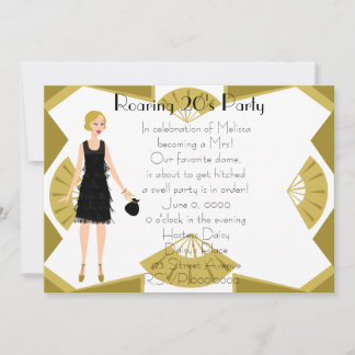 Invitación Muñeca Art Deco