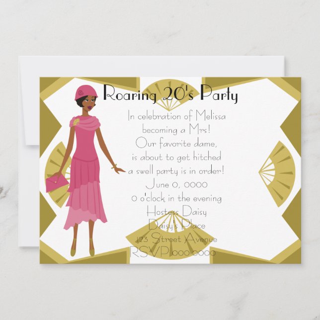Invitación Muñeca Art Deco (Anverso)