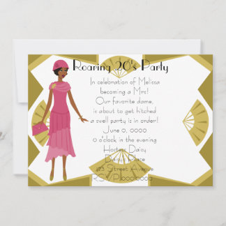Invitación Muñeca Art Deco