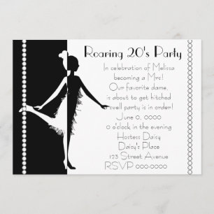 Invitación Muñeca Art Deco con Perlas