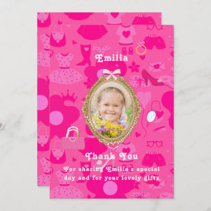 Invitación Muñeca Girly rosa Retro Vamos Fiesta Cumpleaños