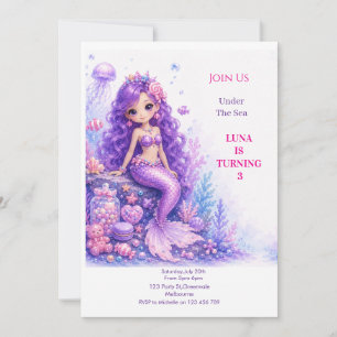 Invitación Muñeca Sirena Cumpleaños 3