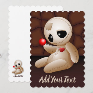 Invitación Muñeca Vudú de Dibujos Animados Enamorada