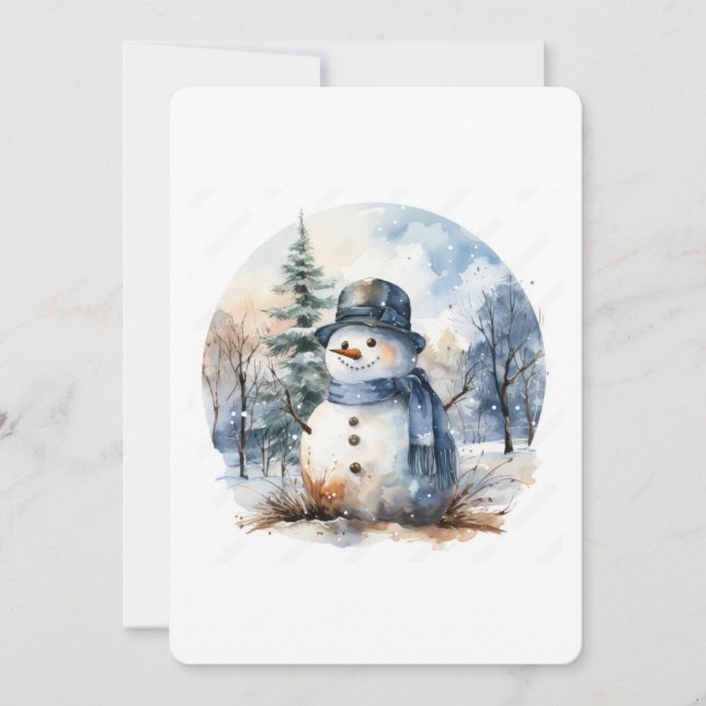 Invitación Muñeco de nieve (Anverso)