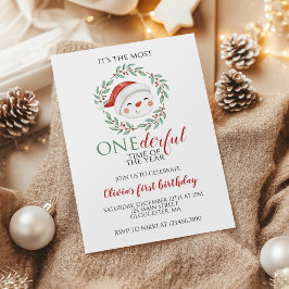 Invitación Muñeco de Nieve de Navidad Onederful Primer Cumple