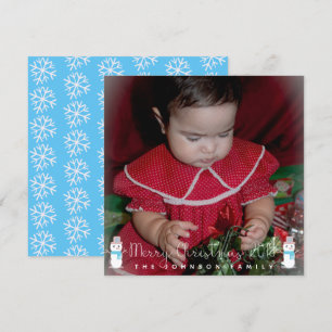 Invitación Muñeco de Nieve de Navidad para Bebés y Niños Feli