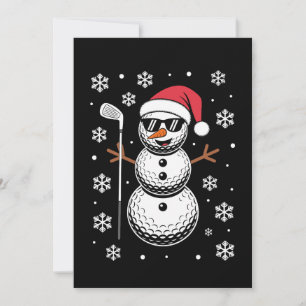 Invitación Muñeco de nieve de pelota de golf de Navidad Santa