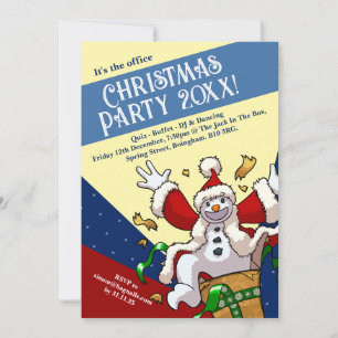 Invitación Muñeco de nieve divertido Santa Fiesta de Navidad 