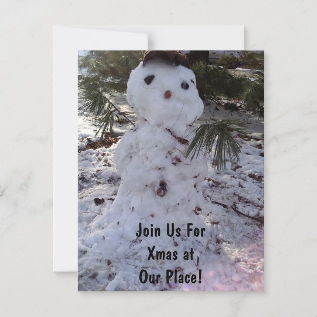 Invitación Muñeco de nieve dulce (Anverso)