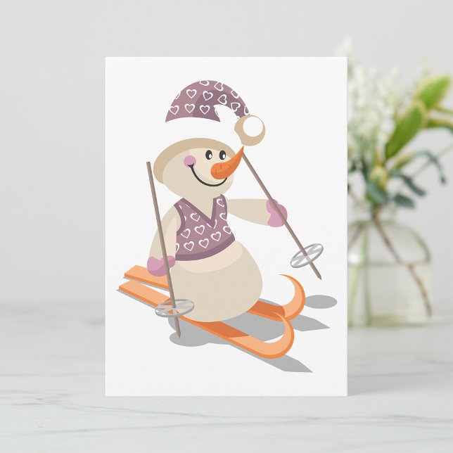 Invitación Muñeco de nieve esquiando (Subido por el creador)
