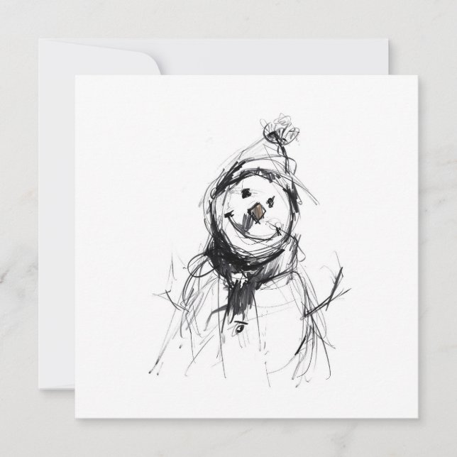 Invitación Muñeco de nieve feliz sonriendo (Anverso)