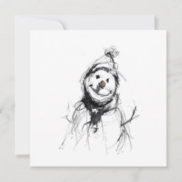 Invitación Muñeco de nieve feliz sonriendo